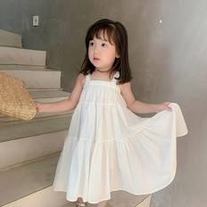 Dresses URMAGIC Summer Toddler Kids Baby Girls Cotton Strap Sundress Princess Dress 1-6Y