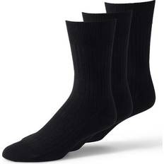 Lands' End Socks Lands' End Men's Seamless-Toe Cotton 3-Pack Dress Socks, Medium, Black