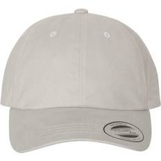 Herr - Mässing Kläder Yupoong Unconstructed Keps Peached Light Grey Dad Cap