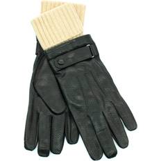 Portolano Men's Belted Leather & Wool-Blend-Lined Gloves Black