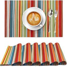 RUVANTI Placemats 100 Cotton 13x19 Inch Set of 6 Place Mat Red
