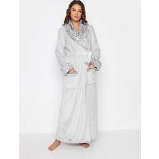 Grey - Women Robes LTS Tall Light Grey Animal Print Shawl Maxi Dressing Gown 18-20 Tall Women's Dressing Gowns