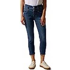 Street One Damen A376648 7/8 Jeanshose Slim Mit Hohem Bund, Dark Blue Soft Washed, 26L