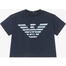 Emporio Armani Boys Black Iris Kids Graphic-print Short-sleeve Cotton-jersey T-shirt 9-36 Months Months