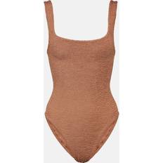 Brown - Women Swimsuits Hunza G Brown Square Neck Swimsuit UNI