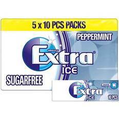 Extra Ice Peppermint Sugarfree Chewing Gum, 5x10 Pieces