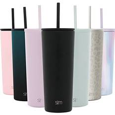 Simple Modern Insulated Tumbler with Lid and Straw 710ml Midnight Black Travel Mug