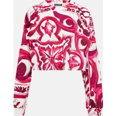 Dolce & Gabbana Pink Tops Dolce & Gabbana Majolica Jersey Sweatshirt Pink