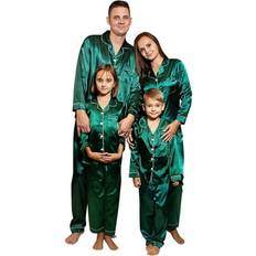 Rovga Rovga Satin Silk Pajamas Pj Solid Family Matching Parent-Child Sleepwear Loungewear Nightwear Pants Set For Women Parent-Child Clothing