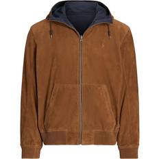 Polo - Suede Jackets Polo Ralph Lauren Men's Reversible Suede-Taffeta Hooded Jacket Country Brown/collection Navy Country Brown/collection Navy