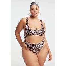 5XL - Women Swimsuits Good American Women's Monokini Leopard by Khloé Kardashian