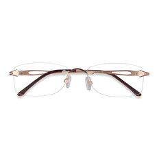 Eyebuydirect Female s rectangle Golden/Brown Metal Prescription Eyebuydirect s Rivet