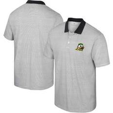 Colosseum Men's White/Black Oregon Ducks Print Stripe Polo