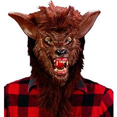 Costumes For All Occasions Brown Werewolf Latex Mask Evil Fangs Accessory Wolf Man Beast