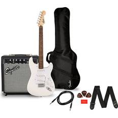 Musical Instruments Squier Sonic Stratocaster Limited-Edition Electric Guitar Pack With Fender Frontman 10G Amp Arctic White