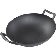 Potted Pans Cast Iron Wok with Handle