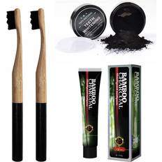 Dental Care Bamboo Charcoal Enamel-Safe Teeth Whitening Powder Kit