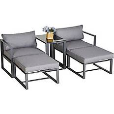 4 Patio Dining Sets OutSunny 5 Garden Conversation 2 Patio Dining Set, 1 Table incl. 4 Chairs