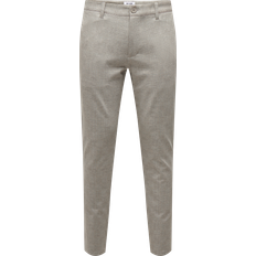 Braun - Herren Hosen Only & Sons Slim Tapered Stoffhose mit Eingrifftaschen Modell 'MARK' in Beige, Größe