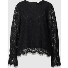 Återvunnet material Blusar Y.A.S Spetstopp yasPerla LS Lace Top S. Svart