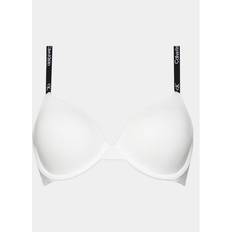 Calvin Klein White Bras Calvin Klein Womens White 1996 Branded Underwired Stretch-cotton bra