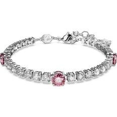 Swarovski Bracelets Swarovski Rhodium-Plated Mixed Crystal Tennis Bracelet Pink Pink