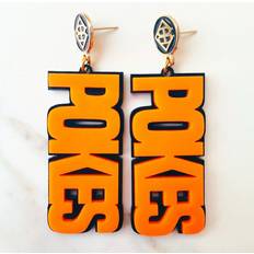 Orange Earrings Brianna Cannon Oklahoma State Cowboys Word Earrings