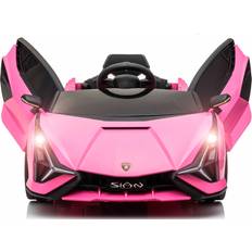 Megaleg Lamborghini Sian elbil till barn 12v m/4xmotor, Gummihjul, 2.4G Pink