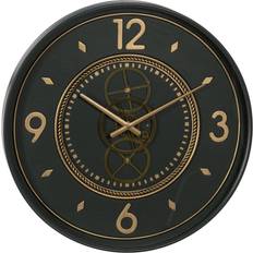 Jern Veggklokker BigBuy Home Green Golden Iron Wall Clock 55cm