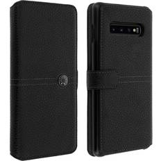 Samsung Galaxy S10+ Fundas de cartera Faconnable Funda Samsung Galaxy S10 Plus cartera efecto grano Negro negro