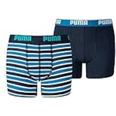 Blåa Boxershorts Puma Basic Boxer Printed Strip - Blue, 134-140 2er Pack