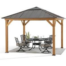 Garden & Outdoor Environment Sunjoy 11 Cedar Framed Gazebo with Hip Roof