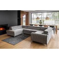Hjørnesovesofa Med Sjeselong Lysegrå Sofa