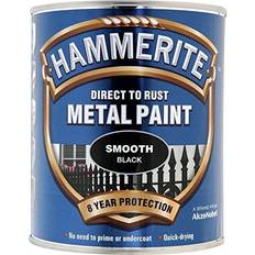 Hammerite 5092966 750ml Direct To Rust Smooth Metal Paint Black 0.75L