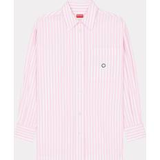 Kenzo Women Shirts Kenzo Oversized Striped Shirt With Embroidery Faded Pink Womens