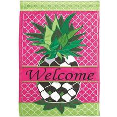 Magnolia Gardens Magnolia Gardens 1021 13 Double Applique Whisy Pineapple Garden Flag