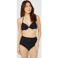 Debenhams Twist Front Halter Underwired Bikini Top Black