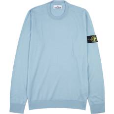 Stone Island Jumpers Stone Island Logo Cotton Jumper Light Blue