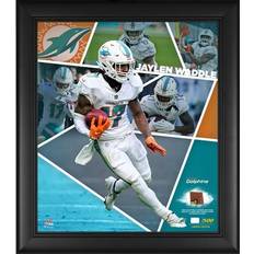 Sports Fan Products Fanatics Authentic "Jaylen Waddle Miami Dolphins Framed 15" x 17" Impact Player Collage with Piece of Game-Used Football Limited Edition of 500"