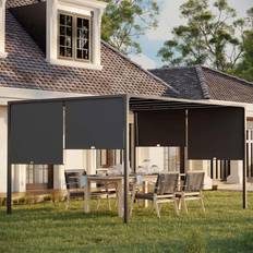 OutSunny 3 4m Grey Metal Pergola Gazebo