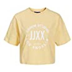 Denim T-shirts Jack & Jones Damen JXBROOK RLX SS Tee JRS SN T-Shirt, Sunlight/Print:Denim Studio