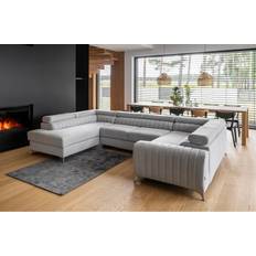 Hjørnesovesofa Med Sjeselong Lysegrå Sofa