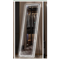 Hasipu Triangle LED Light White Floor Mirror 16x63"