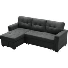 Lilola Home LHF-81384 Dark Gray Sofa 84" 3 Seater