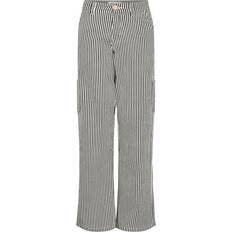 Girl's Striped Pants - Black 