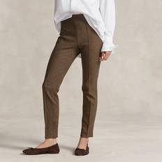 Polo - Women Pants Polo Ralph Lauren The Side-Zip Crop Pant in Brown/Tan Houndstooth