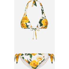 Yellow Bikini Sets Dolce & Gabbana Flowering Triangle Two-Piece Bikini Set