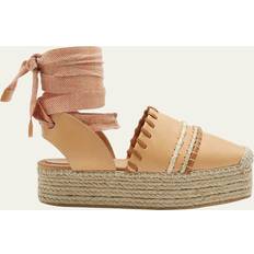 Uomo Espadrillas Ulla Johnson Plateau Espadrilles Aus Leder - Neutral