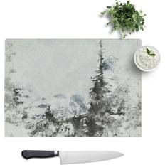 Rubber Chopping Boards East Urban Home Forest And Mountain Landscape Watercolour Chopping Board 28.5cm