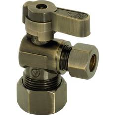 Plumbing Kingston Brass KF5330AB 5/8 OD Comp x 3/8 OD Comp Angle Stop Valve Antique